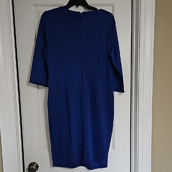 Royal Blue Knee-Length Sheath Dress - Picture 3 of 9